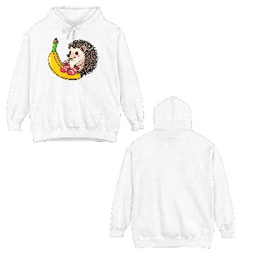 Discover Hedgehog on a Banana Double Sided Hoodies