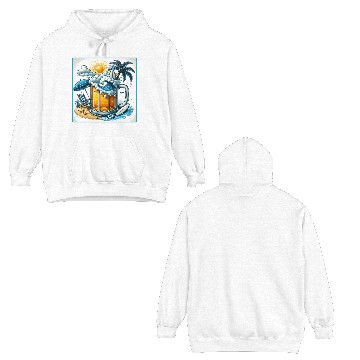 Discover Beer Beach Design Double Sided Hoodies