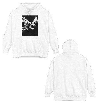 Discover White Tribal Eagle Art Design" Double Sided Hoodies