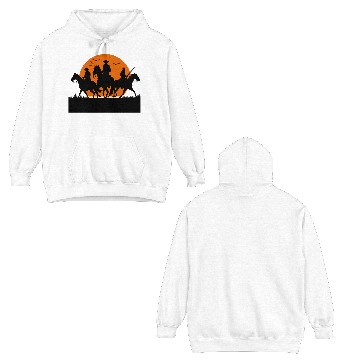 Discover Western Sunset Ride Double Sided Hoodies