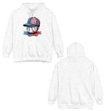 Discover Patriotic Baseball Dripping Flag Hat Double Sided Hoodies