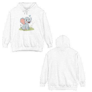 Discover Cute Elephant with Butterfly Wings Double Sided Hoodies