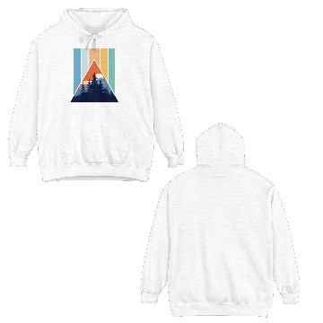 Discover Geometric Mountain Forest Sunset Double Sided Hoodies