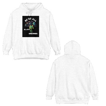 Discover Galactic Alien Adventure Design Double Sided Hoodies