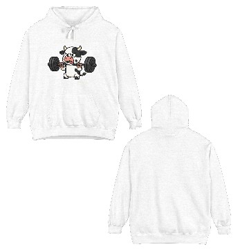 Discover Angry Cow Lifting Weights Humor Double Sided Hoodies