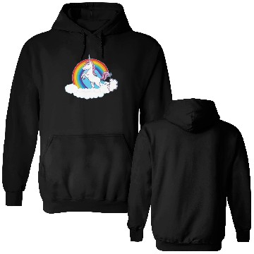 Discover Rainbow Unicorn Love Double Sided Hoodies