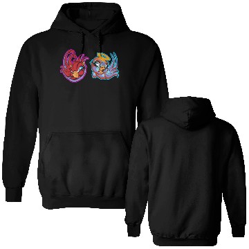Discover bird heaven angel vs. bird hell devil Double Sided Hoodies