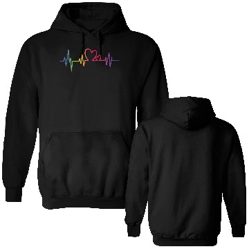 Discover Pride Rainbow heart beat Double Sided Hoodies