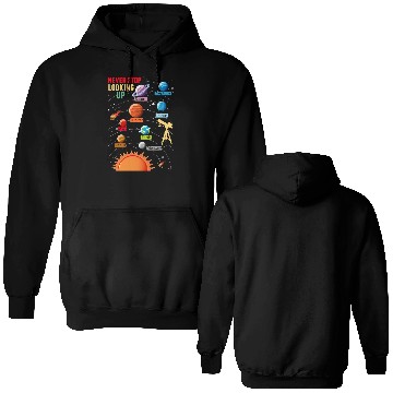 Discover Telescope Solar System Planets Astronomy Lover Double Sided Hoodies