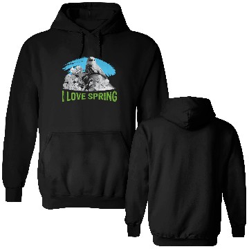 Discover I love SPRING with Eagle Double Sided Hoodies
