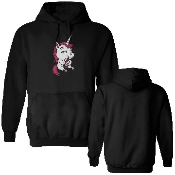 Discover Boba tea drinking unicorn Double Sided Hoodies