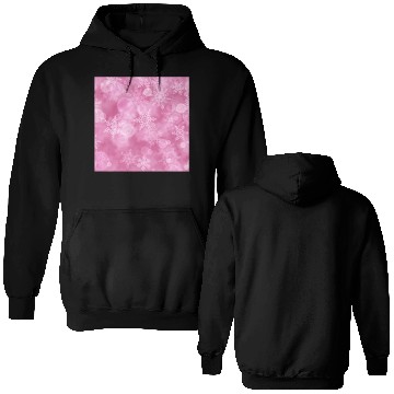 Discover Pink White Snowflakes Pattern Double Sided Hoodies