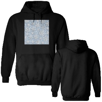 Discover Elegant Blue Snowflakes Pattern Double Sided Hoodies