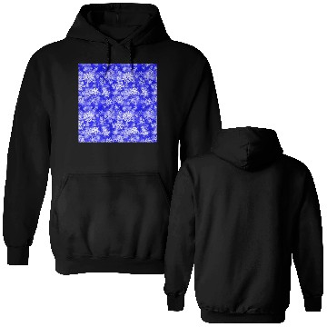 Discover Navy Blue White Snowflakes Pattern Double Sided Hoodies