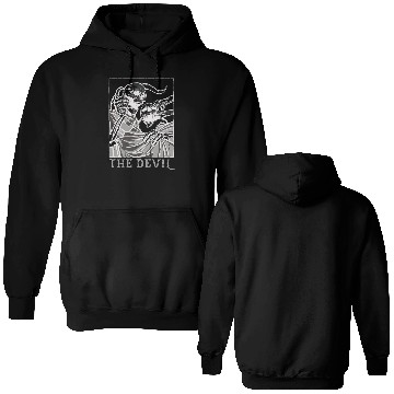 Discover Skeleton Bones Tarot Card Occult Devil Gothic Double Sided Hoodies