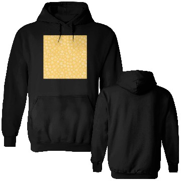 Discover Modern Yellow Snowflakes Pattern Double Sided Hoodies