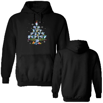 Discover Cute Dolphin Christmas Tree Pet Dolphin Lover Double Sided Hoodies