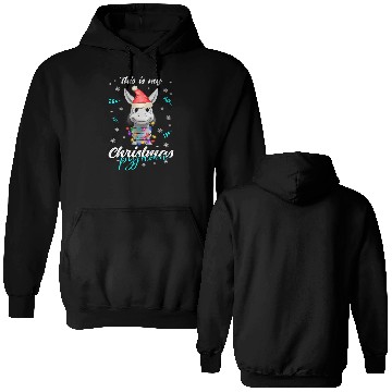 Discover Winter Christmas Pyjama Donkey Double Sided Hoodies