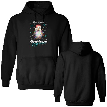 Discover Winter Christmas Pyjama Penguin Double Sided Hoodies