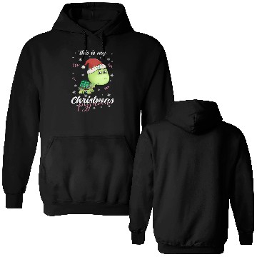 Discover Winter Christmas Pyjama Turtle Double Sided Hoodies