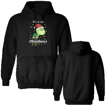 Discover Winter Christmas Pyjama Turtle Double Sided Hoodies