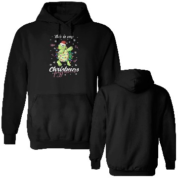 Discover Winter Christmas Pyjama Turtle Double Sided Hoodies