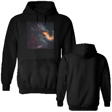 Discover Dark fantasy fire breathing dragon Double Sided Hoodies