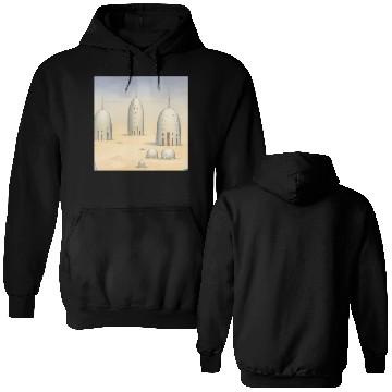 Discover Alien Landscape Soft Colors Pencil Drawn 1 Double Sided Hoodies