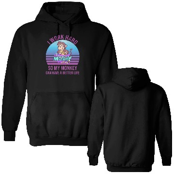 Discover working monkey monkeys office saying Double Sided Hoodies