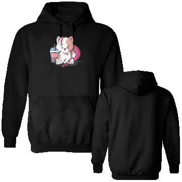 Discover Chibi Boba Tea Cat Double Sided Hoodies