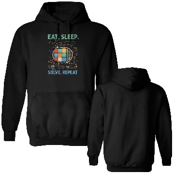 Discover Eat Sleep Solve Repeat Math Speed Cubing Genie Double Sided Hoodies