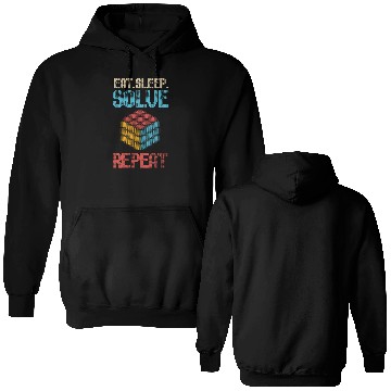 Discover Eat Sleep Solve Repeat Math Speed Cubing Genie Double Sided Hoodies