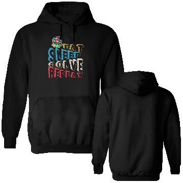 Discover Eat Sleep Solve Repeat Math Speed Cubing Genie Double Sided Hoodies
