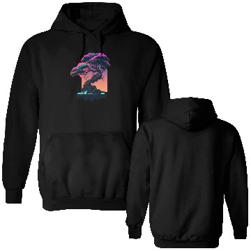 Discover Synthwave Bonsai Tree Double Sided Hoodies
