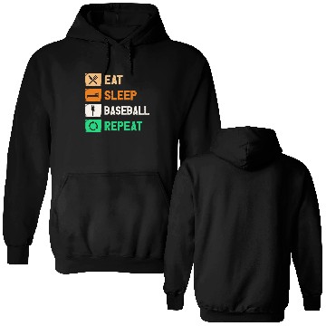 Discover Eat Sleep Baseball Repeat Funny Gaming Double Sided Hoodies