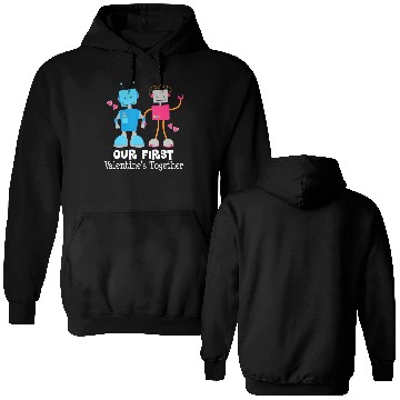 Discover Couples First Valentines Together Funny Robot Double Sided Hoodies