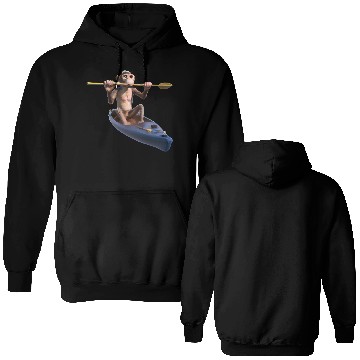 Discover Monkey in a kayak Double Sided Hoodies