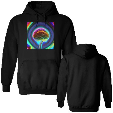 Discover Electric Mind - Psychedelic Brain Double Sided Hoodies 2