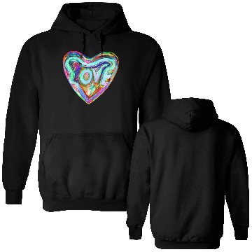 Discover Psychedelic Pride Rainbow Love Heart Double Sided Hoodies