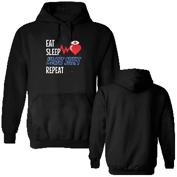 Discover Eat Sleep Night Shift Repeat - Night Shift Nurse Double Sided Hoodies