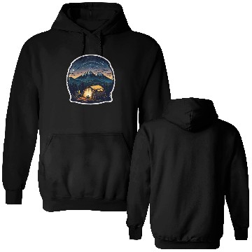Discover A Camper Sitting By A Campfire Double Sided Hoodies