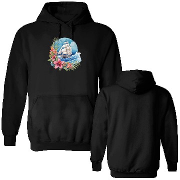 Discover Sailing Ship Sailing Orchids Flowers Sailboat Double Sided Hoodies
