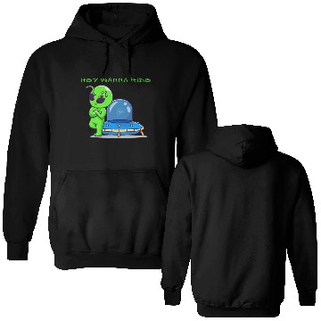 Discover Alien with Flying Saucer Double Sided Hoodies