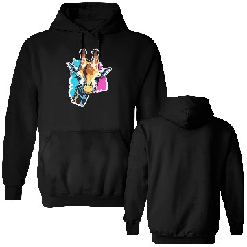 Discover Giraffe Color Splash Giraffe Head Double Sided Hoodies