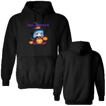 Discover Hallo Light Blue Witch Double Sided Hoodies