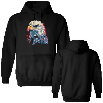 Discover Patriotic American Eagle 1980s Double Sided Hoodies