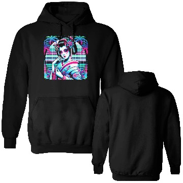 Discover Japan Geisha Retrowave Synthwave Cyberpunk Double Sided Hoodies