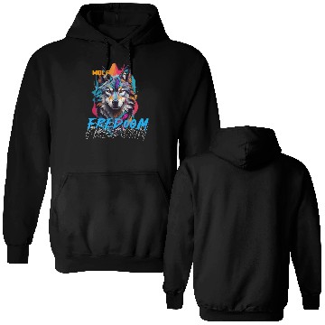 Discover Incredible wolf face street Double Sided Hoodies
