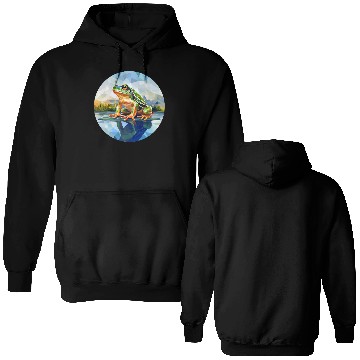 Discover Polygonal frog in the rpound Double Sided Hoodies