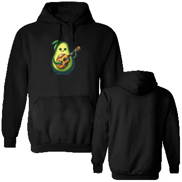 Discover Avocado playing guitar Double Sided Hoodies